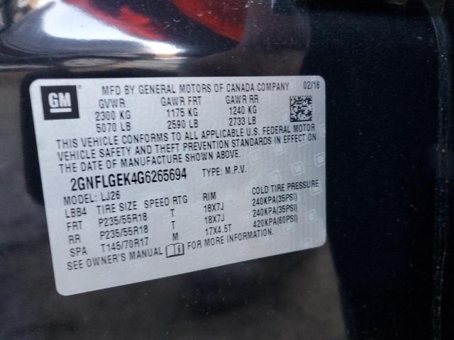 2016 CHEVROLET EQUINOX LT - 2GNFLGEK4G6265694