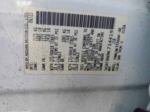 2022 NISSAN ROGUE SV - 5N1BT3BB9NC714419