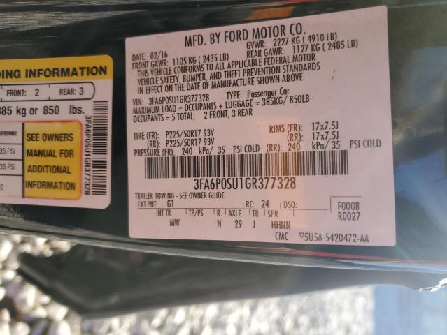 2016 FORD FUSION TIT 3FA6P0SU1GR377328