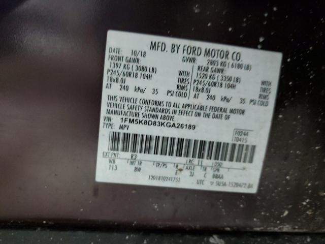 2019 FORD EXPLORER X - 1FM5K8D83KGA26189