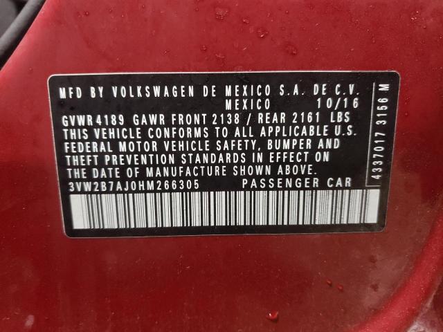 2017 VOLKSWAGEN JETTA S - 3VW2B7AJ0HM266305