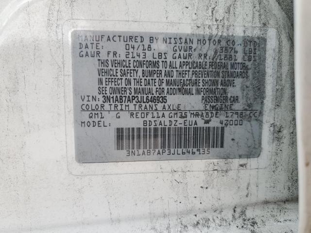 2018 NISSAN SENTRA S - 3N1AB7AP3JL646935
