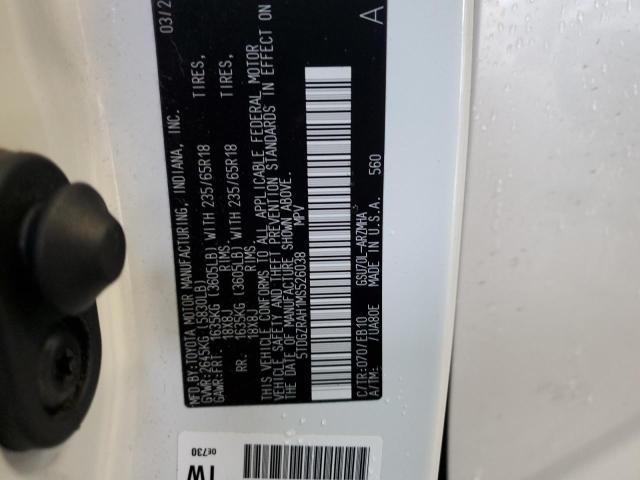 2021 TOYOTA HIGHLANDER - 5TDGZRAH1MS526038