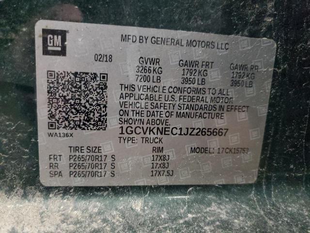 2018 CHEVROLET SILVERADO 1GCVKNEC1JZ265667