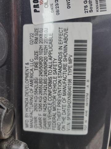 2022 HONDA PILOT SE 5FNYF6H2XNB040198