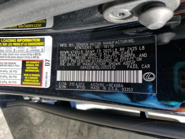 2020 LEXUS ES 300H 58AD21B15LU005512