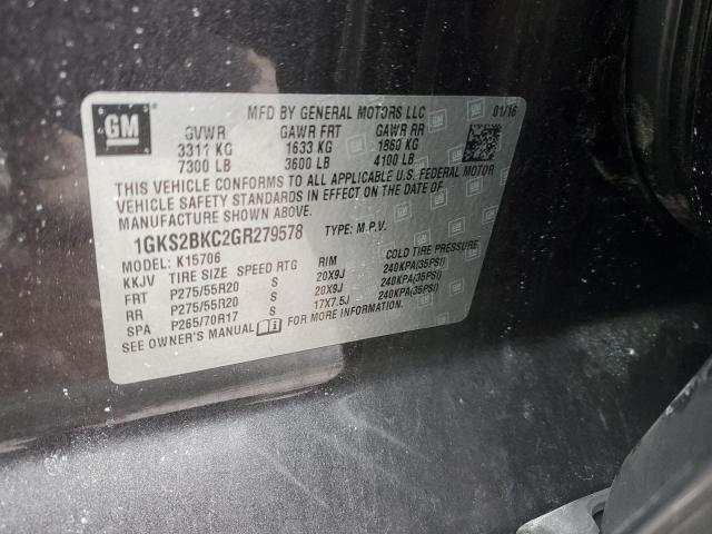 2016 GMC YUKON SLT 1GKS2BKC2GR279578