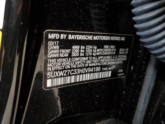 2017 BMW X3 SDRIVE2 5UXWZ7C33H0V94186