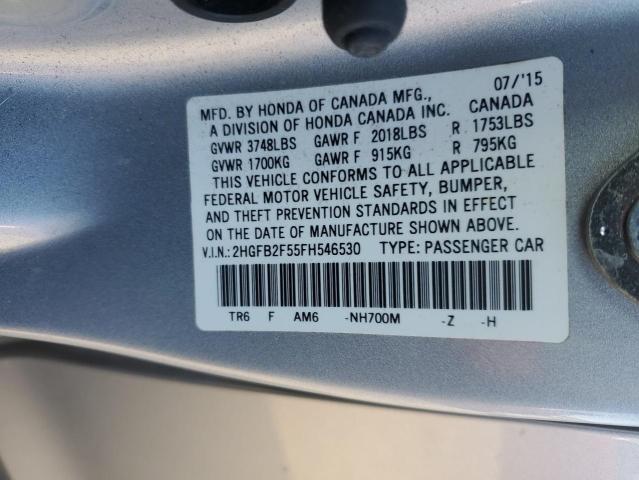 2015 HONDA CIVIC LX - 2HGFB2F55FH546530