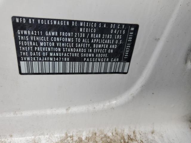 2015 VOLKSWAGEN JETTA BASE - 3VW2K7AJ4FM347188