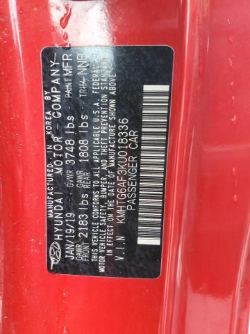 2019 HYUNDAI VELOSTER B - KMHTG6AF3KU018336