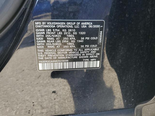2021 VOLKSWAGEN ATLAS SEL - 1V2ER2CA6MC523036
