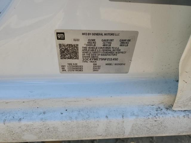 2022 CHEVROLET SILVERADO 1GC4YME75NF211450