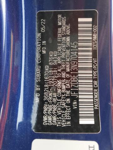 2022 SUBARU BRZ LIMITE JF1ZDBE13N9704145