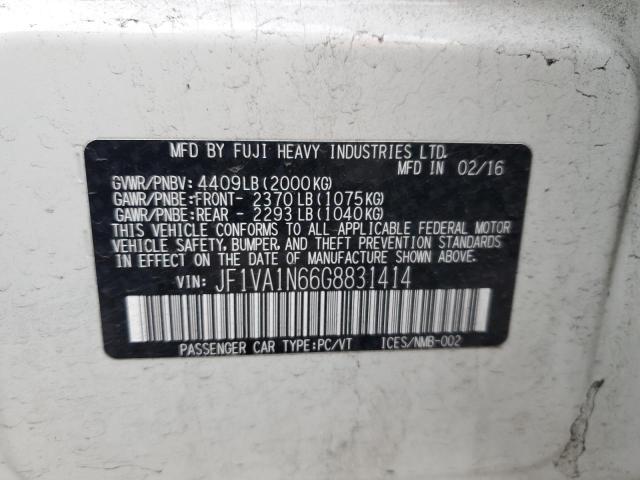 2016 SUBARU WRX LIMITE - JF1VA1N66G8831414
