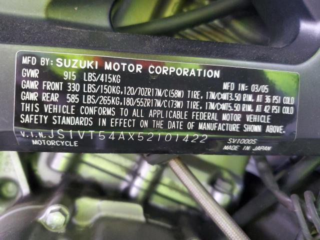 2005 SUZUKI SV1000 SK3 JS1VT54AX52101422