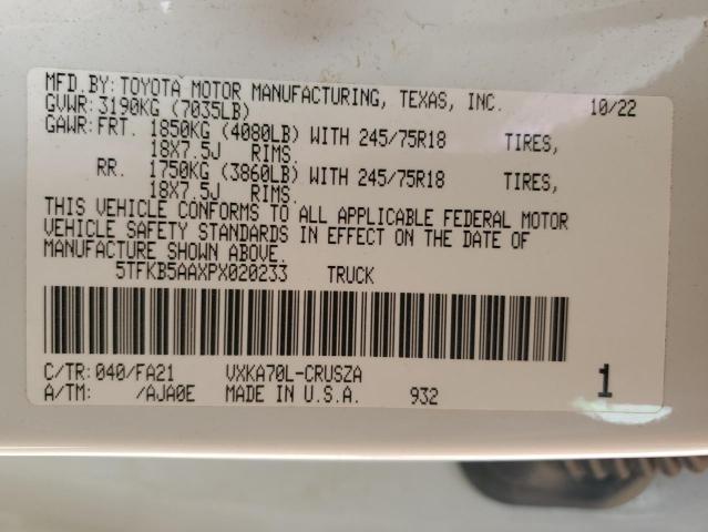 2023 TOYOTA TUNDRA DOU - 5TFKB5AAXPX020233