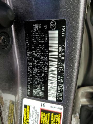 2019 TOYOTA CAMRY L - 4T1B11HK5KU841921