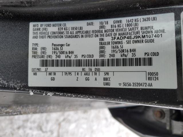 2019 FORD FIESTA SE - 3FADP4EJ9KM107401