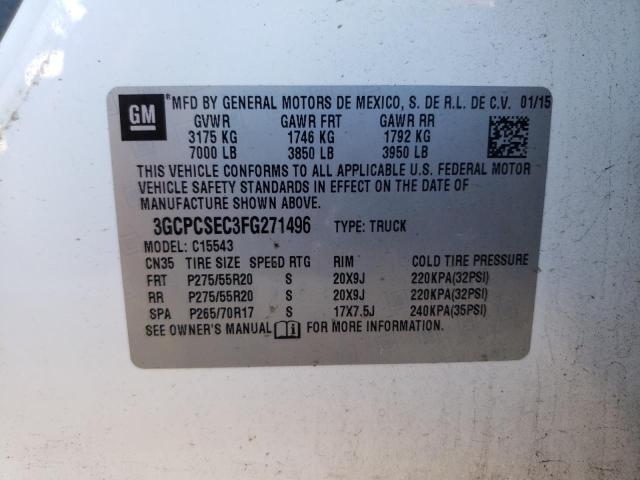 2015 CHEVROLET SILVERADO - 3GCPCSEC3FG271496