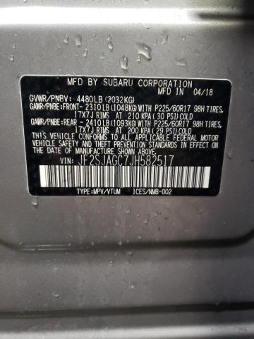 2018 SUBARU FORESTER 2 - JF2SJAGC7JH582517