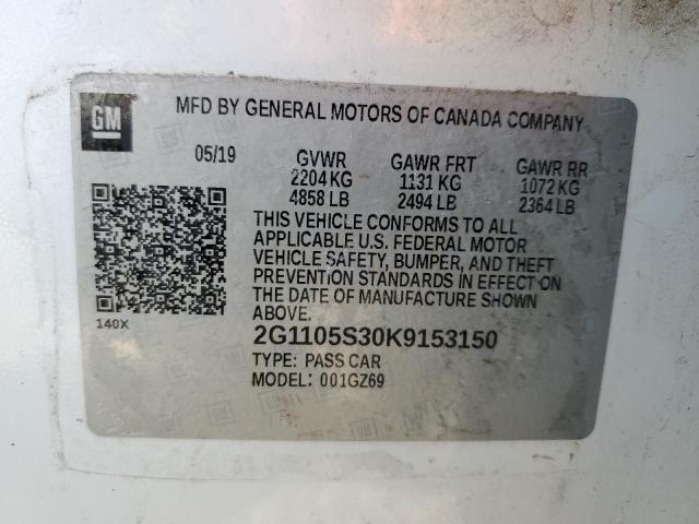 2019 CHEVROLET IMPALA PREMIER 2G1105S30K9153150