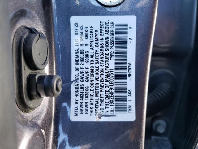 2020 HONDA INSIGHT TO 19XZE4F91LE007511