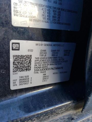 2022 CHEVROLET SILVERADO - 1GCUDDED7NZ584876
