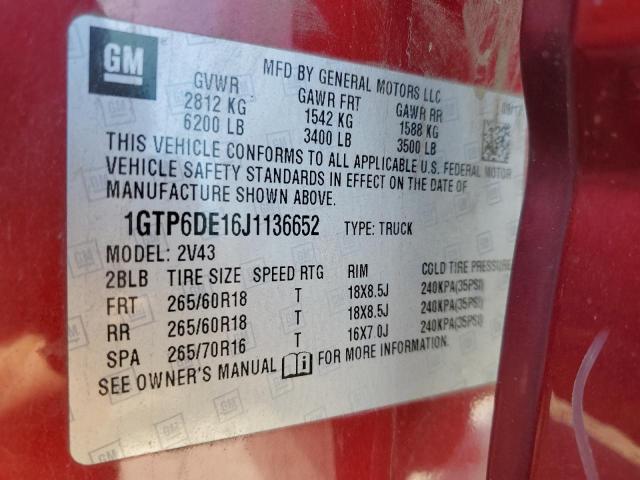 2018 GMC CANYON SLT 1GTP6DE16J1136652