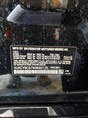 2022 BMW X6 M50I 5UXCY8C07N9K85135