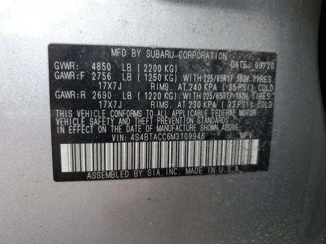 2021 SUBARU OUTBACK PR 4S4BTACC6M3109946