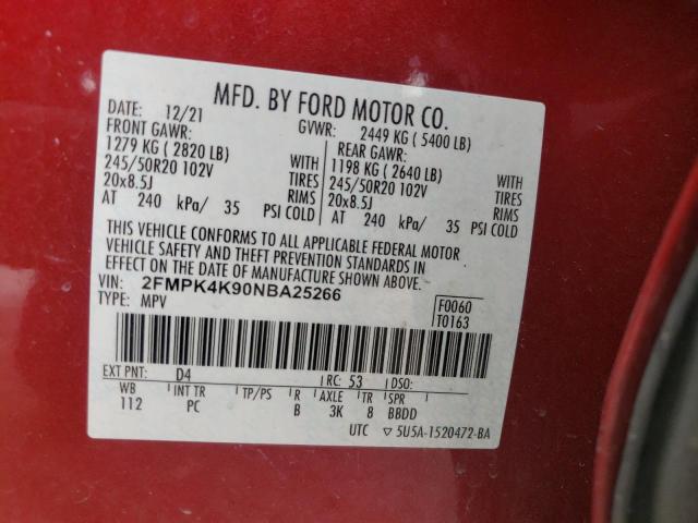 2022 FORD EDGE TITAN - 2FMPK4K90NBA25266