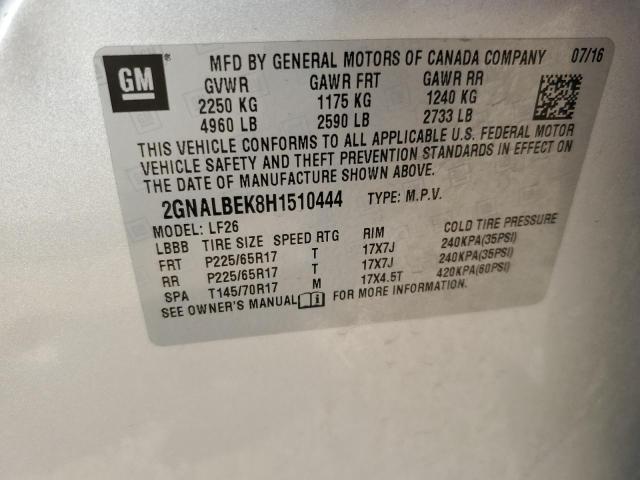2017 CHEVROLET EQUINOX LS - 2GNALBEK8H1510444
