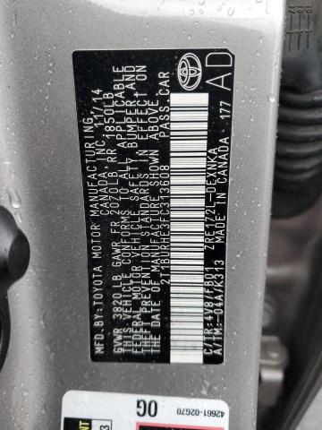 2015 TOYOTA COROLLA L - 2T1BURHE3FC313608