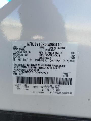 2016 FORD EXPLORER S 1FM5K8GT1GGB62991