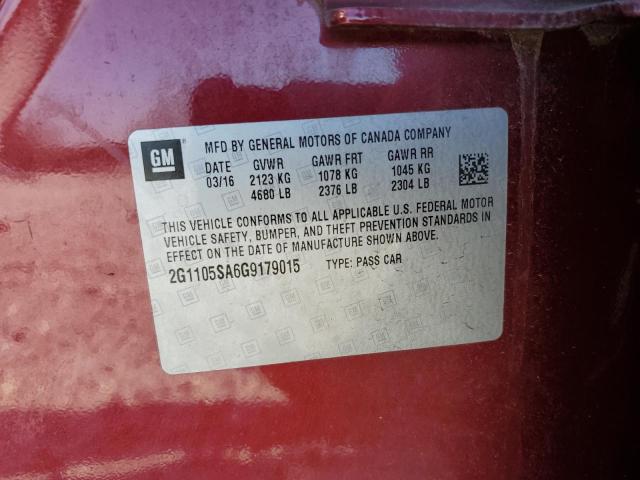 2016 CHEVROLET IMPALA LT - 2G1105SA6G9179015