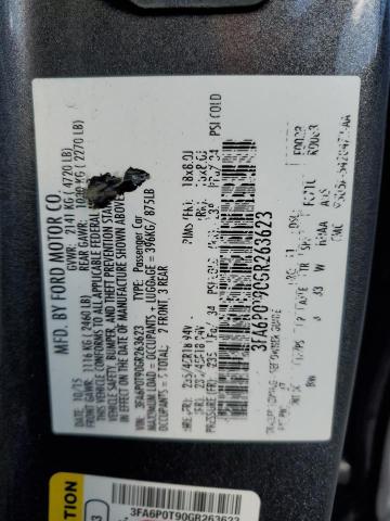 2016 FORD FUSION SE - 3FA6P0T90GR263623