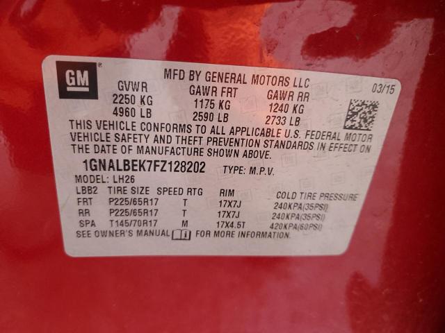 2015 CHEVROLET EQUINOX LT - 1GNALBEK7FZ128202
