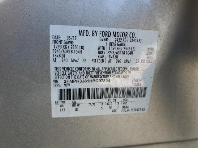 2017 FORD EDGE SEL - 2FMPK3J81HBC07324