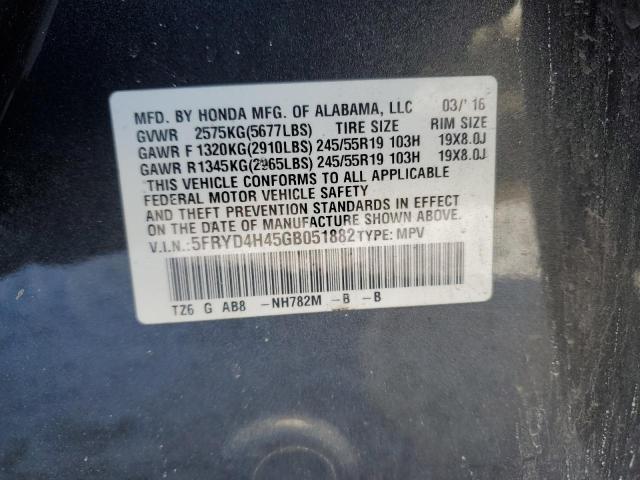 2016 ACURA MDX TECHNO 5FRYD4H45GB051882