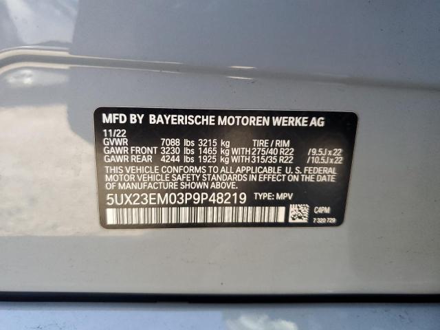 2023 BMW X7 XDRIVE4 - 5UX23EM03P9P48219