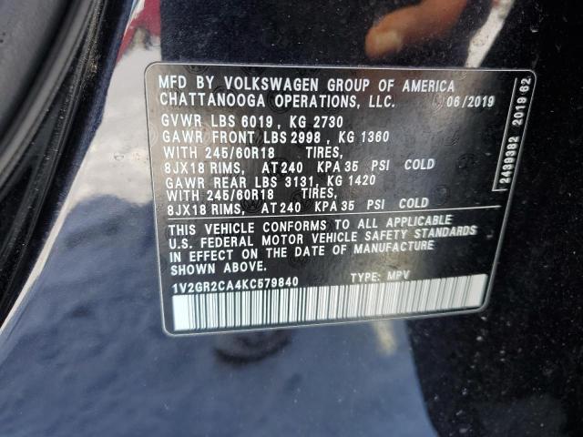 2019 VOLKSWAGEN ATLAS S 1V2GR2CA4KC579840