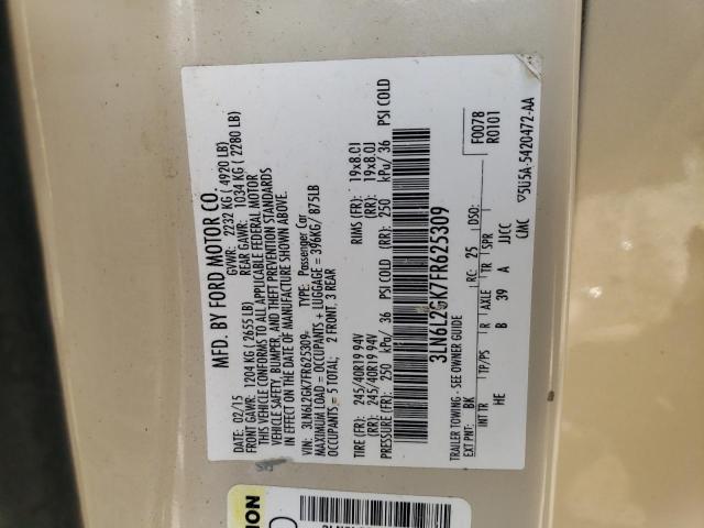 2015 LINCOLN MKZ 3LN6L2GK7FR625309