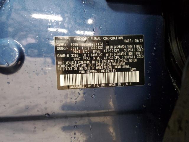 2022 SUBARU ASCENT ONY 4S4WMAJD1N3467595