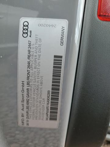 2019 AUDI RS5 WUAPWAF51KA906289