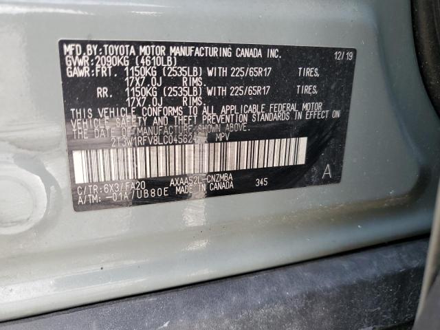 2020 TOYOTA RAV4 XLE 2T3W1RFV8LC045624