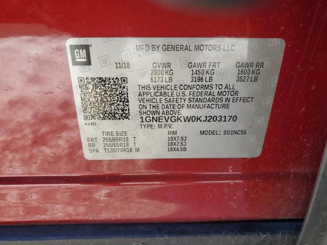 2019 CHEVROLET TRAVERSE L - 1GNEVGKW0KJ203170