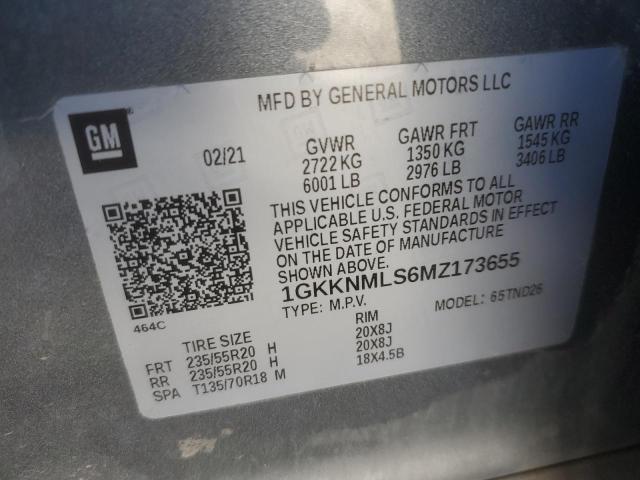 2021 GMC ACADIA SLT - 1GKKNMLS6MZ173655