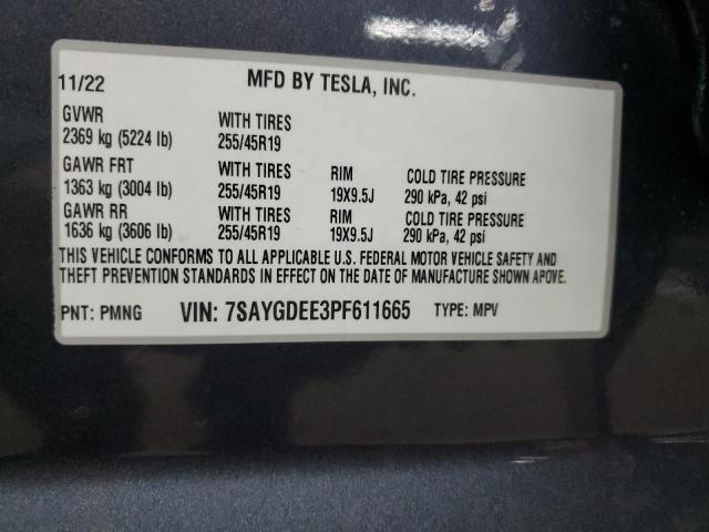 2023 TESLA MODEL Y - 7SAYGDEE3PF611665