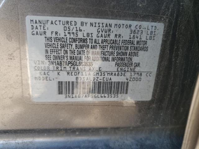 2016 NISSAN SENTRA S - 3N1AB7AP5GL663535